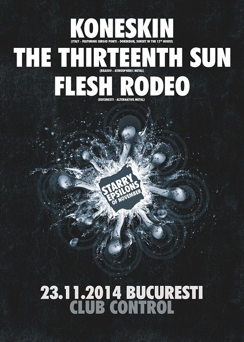 Concert Koneskin, The Thirteenth Sun si Flesh Rodeo pe 23 noiembrie in Club Control